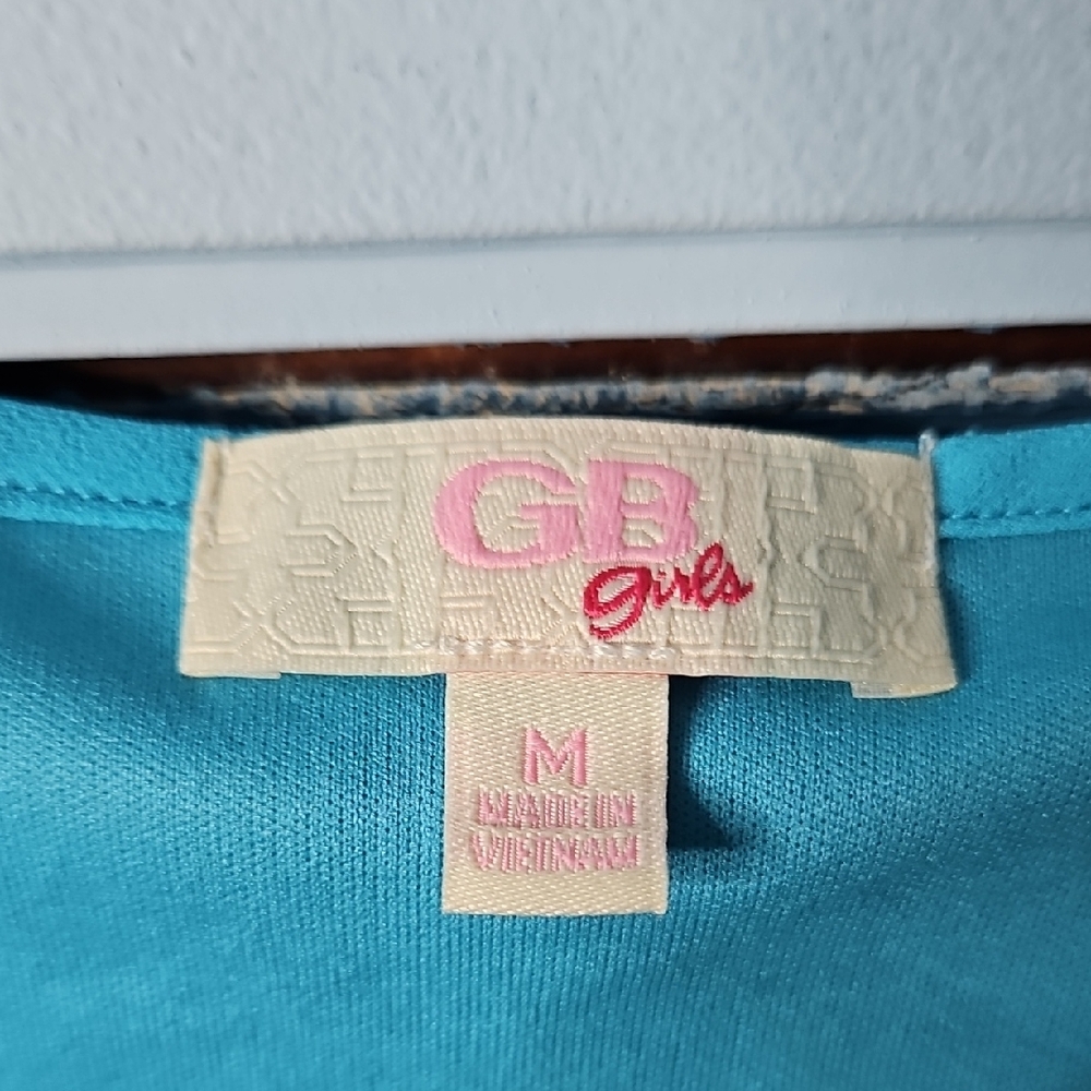 💕GB Girls Gianni Bini Turquoise Dress with Embroidered Details - Picture 3 of 9